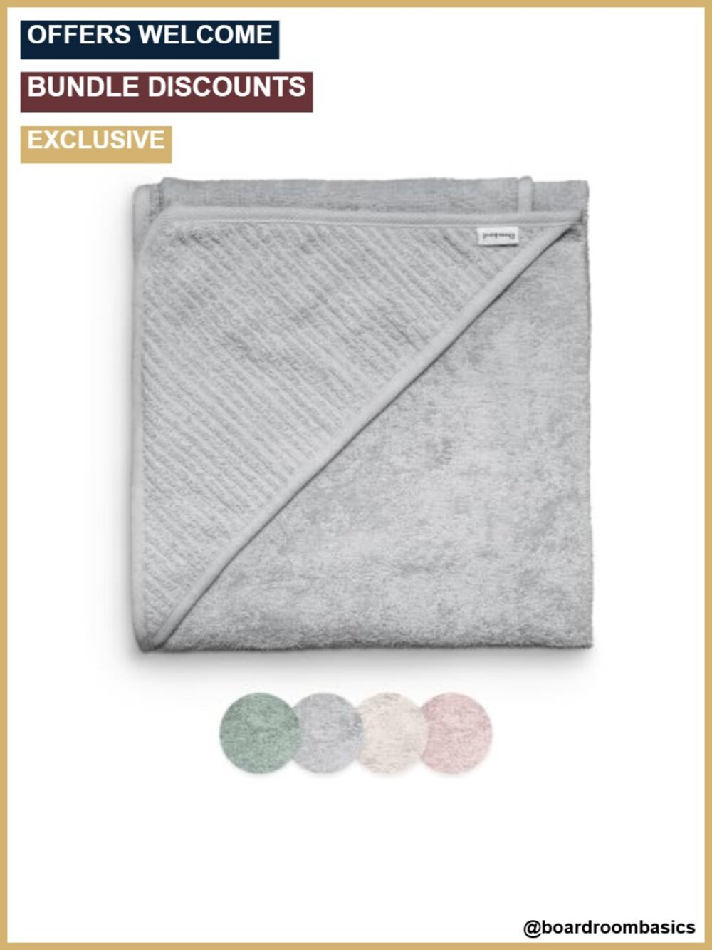 Organic Cotton Hooded Baby Towel 100 x 100 cm Soft Absorbent Bath Towel